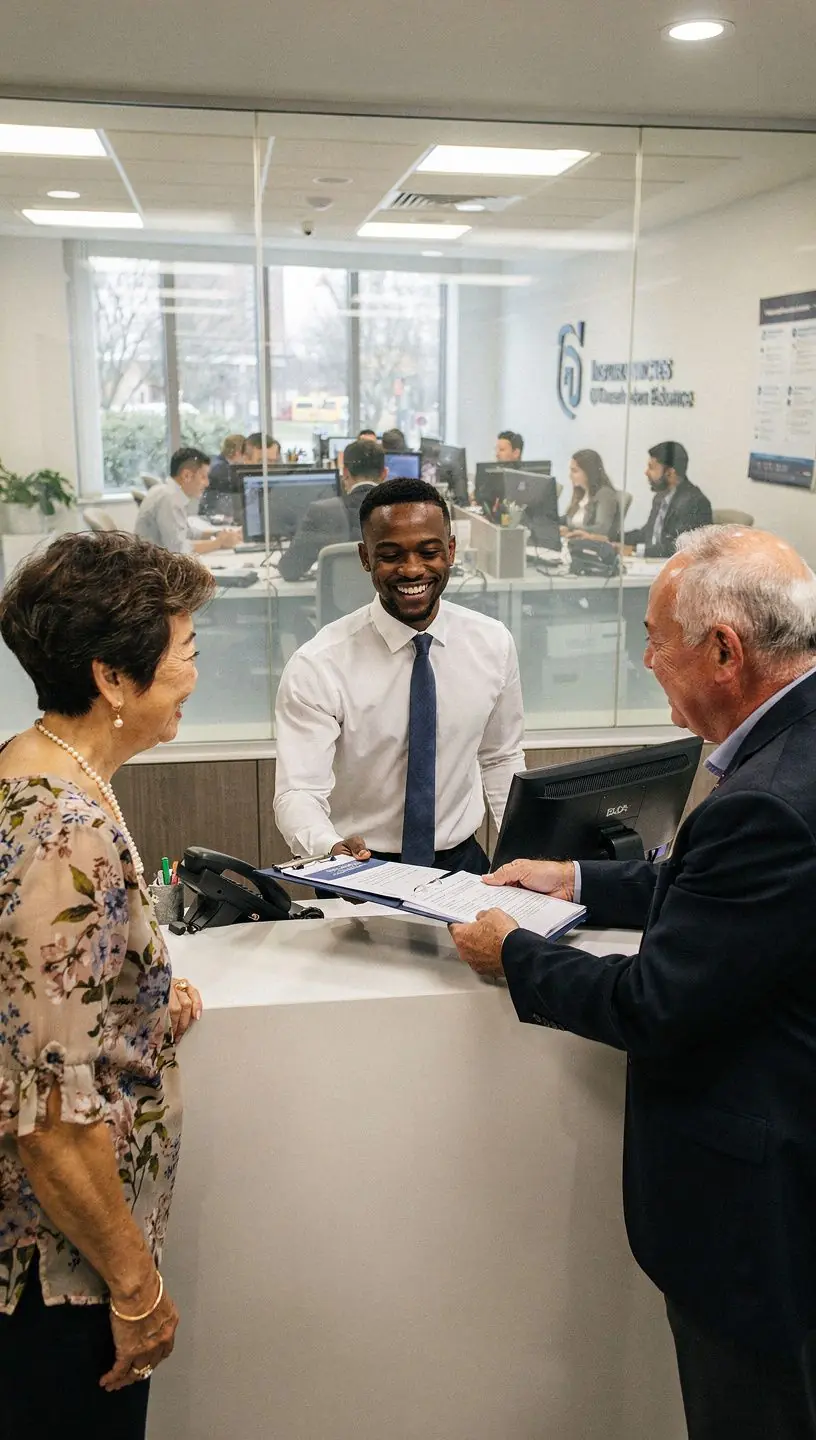 Obrazek przedstawiający zespół pracowników wsparcia dla kierowców w trakcie rozmowy telefonicznej.