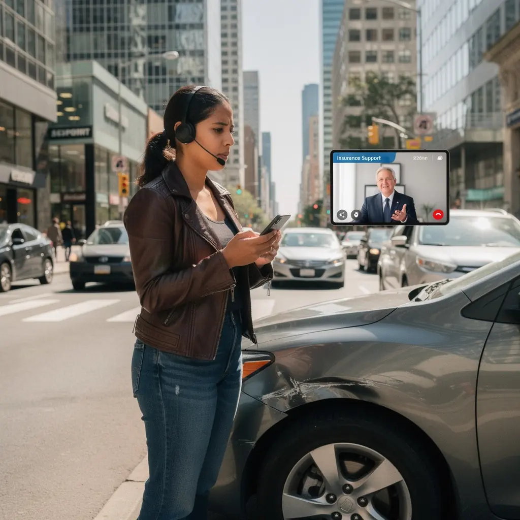 Kierowca przeglądający listę kontrolną przed złożeniem wniosku o odszkodowanie.